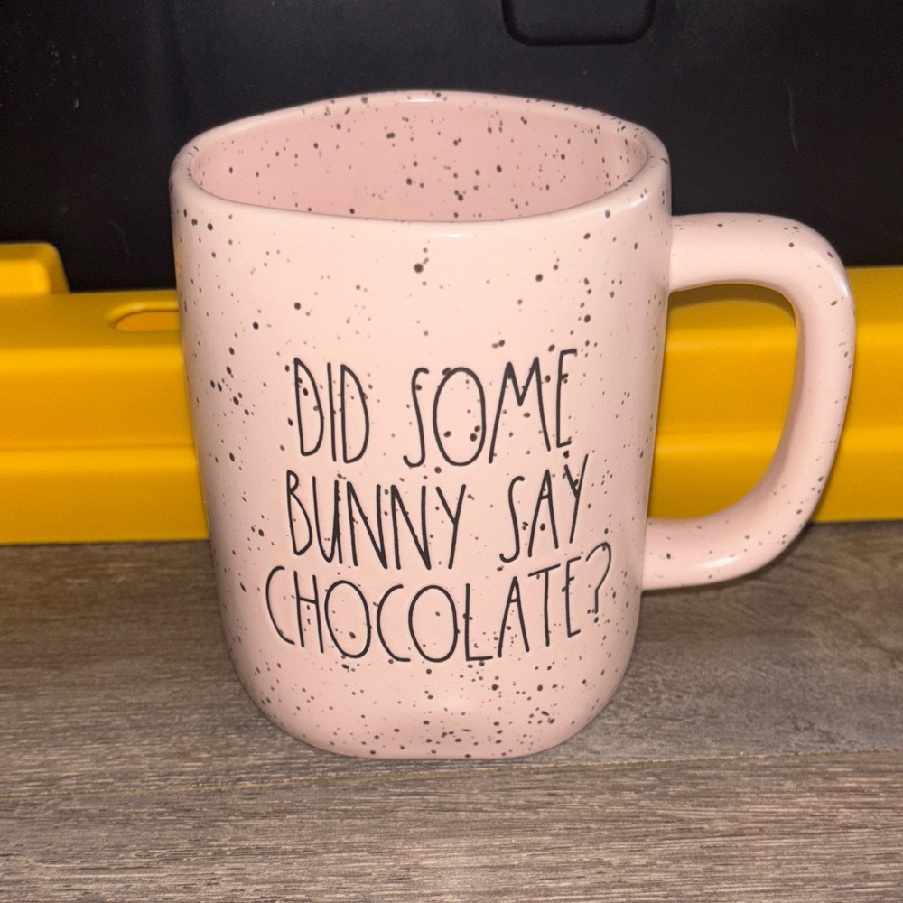Rae Dunn Speckled Pink Ceramic Mug-Easter